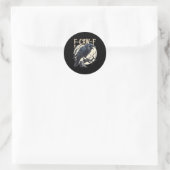 Sticker Rond F-caw-f Raven Funny Crow Pun Retro Gothique Aesthe (Sac)