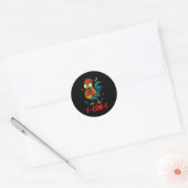 Sticker Rond F-caw-f Rooster Meme Funny Chicken Humor Joke Fcaw (Enveloppe)