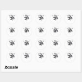 Sticker Rond F Caw F Style Rétro Classique Corbeau (Feuille)