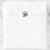 Sticker Rond F Caw F Style Rétro Classique Corbeau (Sac)