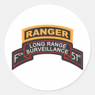 Sticker Rond F Co 51st Infantry LRS Scroll, onglet Ranger