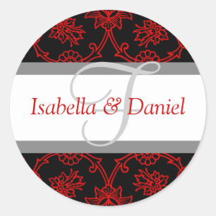 Sticker Rond F Monogrammes Pour Les Sceaux Faire-part de mariag