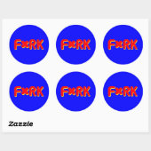 Sticker Rond F*RK - Conception de fourche censurée en jeu no 2 (Feuille)