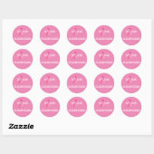 Sticker Rond F "Ruban rose" CANCER DE LA CK (Feuille)