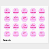 Sticker Rond F "Ruban rose" CANCER DE LA CK (Feuille)