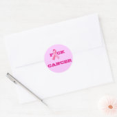Sticker Rond F "Ruban rose" CANCER DE LA CK (Enveloppe)