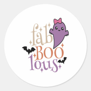Sticker Rond Fa BOO Lous Fa BOO Lous Halloween Ghost