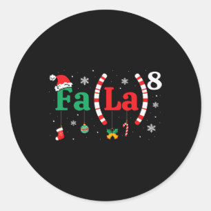 Sticker Rond Fa (la)8 Funky Christmas Père Noël Fa La Math Ense