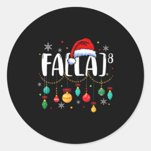 Sticker Rond Fa (la) 8 Noël drôle Santa Fa La Prof de Maths