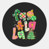 Sticker Rond Fa La La Coquette Christmas Gingerbread Tree (Devant)