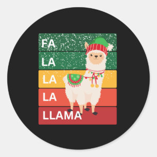 STICKER ROND FA LA LA LA LAMA