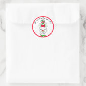 Sticker Rond Fa la la la Lama Noël amusant (Sac)