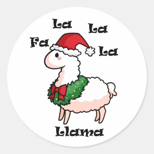 Sticker Rond Fa La La Llama (Devant)