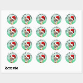 Sticker Rond Fa La La Llama Funny Noël Alpaca (Feuille)