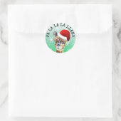 Sticker Rond Fa La La Llama Funny Noël Alpaca (Sac)