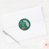 Sticker Rond Fa La Llama Chemise - Llama Christmas (Enveloppe)