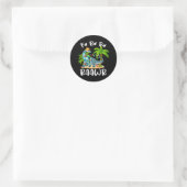 Sticker Rond Fa Ra Ra Rawr Long Cou Dinosaure Été Noël (Sac)