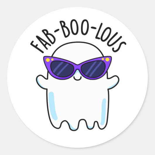 Sticker Rond Fab-Boo-Lous Drôle Pun Fantôme (Devant)