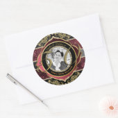 Sticker Rond Fabable à Fifty Gold Ruby Diamonds Cadre photo (Enveloppe)