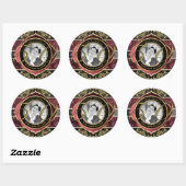Sticker Rond Fabable à Fifty Gold Ruby Diamonds Cadre photo (Feuille)