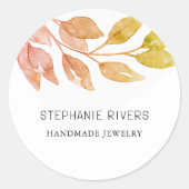 Sticker Rond Fabricant de bijoux en aquarelle (Devant)