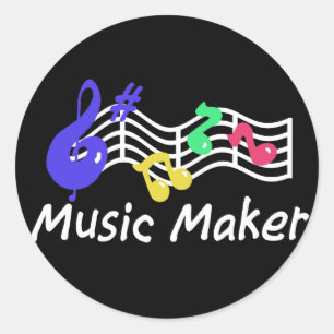 Sticker Rond Fabricant de musique