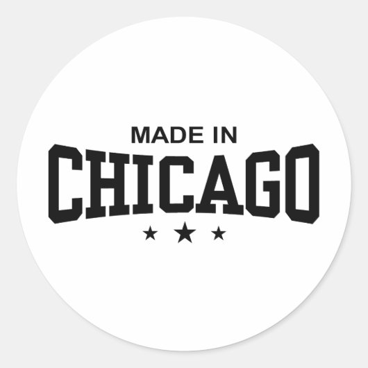 Sticker Rond Fabriqué À Chicago (Devant)