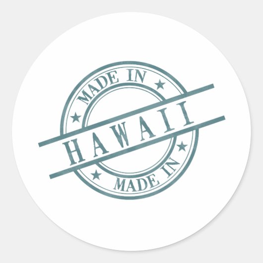 Sticker Rond Fabriqué à Hawaii Green Round en caoutchouc logo (Devant)