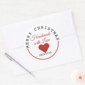 Sticker Rond Fabriqué à la main avec amour Joyeux Noël (Enveloppe)