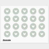 Sticker Rond Fabriqué à la main avec amour nom coeur poussiéreu (Feuille)