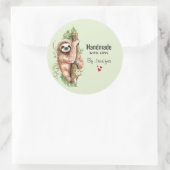 Sticker Rond Fabriqué à la main avec l'Aimée mignonne Aquarelle (Sac)