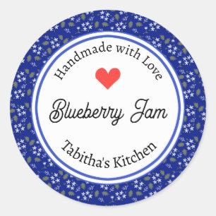 Sticker Rond Fabriqué à la main avec l'amour Muffin de confitur
