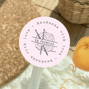 Sticker Rond Fabriqué à la main avec le noeud d'amour Petite en