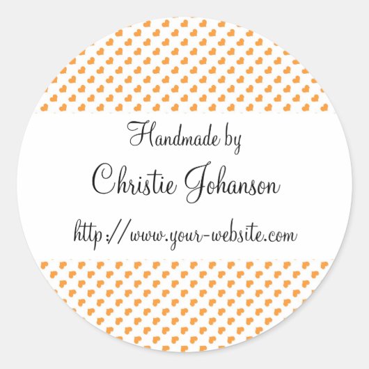 Sticker Rond Fabriqué à la main par - conception des coeurs (Devant)