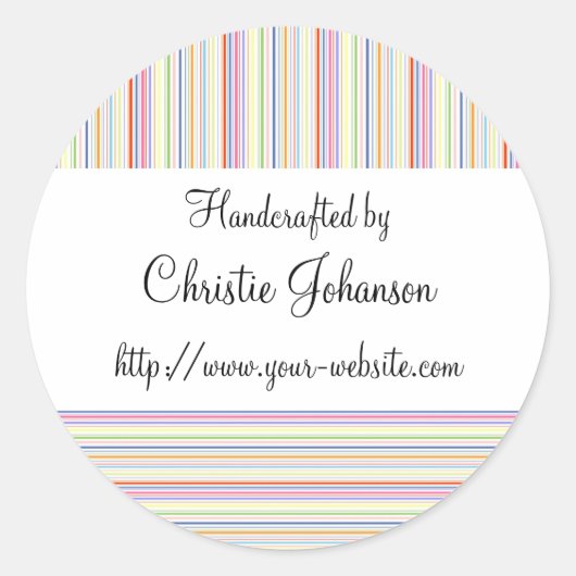 Sticker Rond Fabriqué à la main par - rayures (Devant)