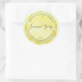 Sticker Rond Fabriqué à la main, savon au citron (Sac)
