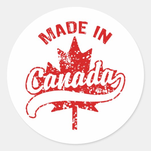 Sticker Rond Fabriqué Au Canada (Devant)