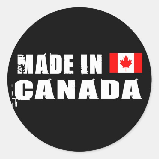 Sticker Rond Fabriqué au Canada (Devant)