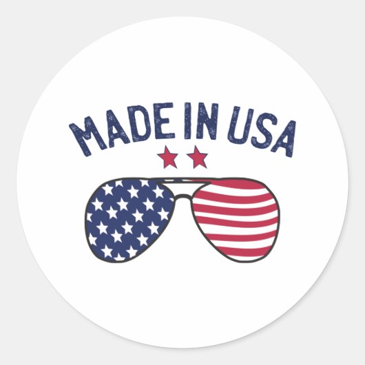 Sticker Rond Fabriqué aux États-Unis États-Unis Drapeau lunette (Devant)