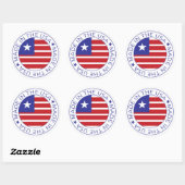 Sticker rond fabriqué aux USA (Feuille)