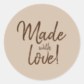 Sticker Rond Fabriqué avec amour- (Devant)