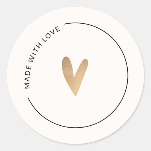 Sticker Rond Fabriqué avec amour (Devant)