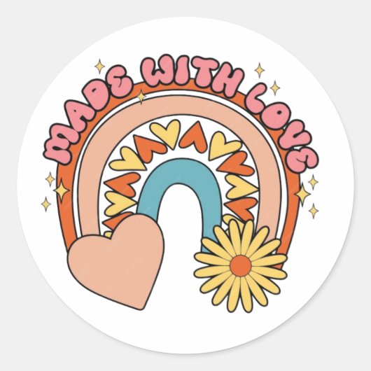 Sticker Rond Fabriqué avec amour (Devant)