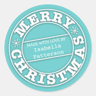 Sticker Rond Fabriqué avec amour à partir d'un chevalet de Noël