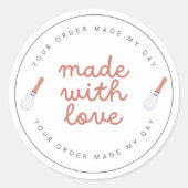 Sticker Rond Fabriqué avec amour boulangerie maison (Devant)