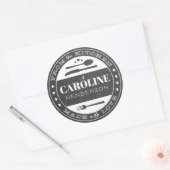 Sticker Rond Fabriqué Avec Amour Chalkboard Alimentation Sticke (Enveloppe)