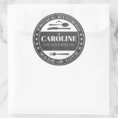 Sticker Rond Fabriqué Avec Amour Chalkboard Alimentation Sticke (Sac)