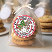 Sticker Rond Fabriqué avec amour, cookies de Noël faits maison
