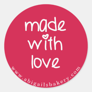 Sticker Rond Fabriqué avec amour - Couleur personnalisée