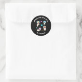 Sticker Rond Fabriqué avec amour - Cute astronaute animal dans  (Sac)